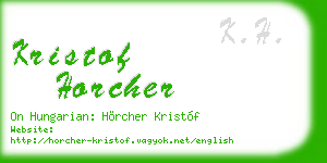 kristof horcher business card